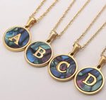 Gold Abalone Initial Necklace