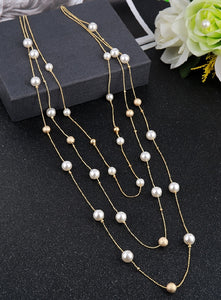 Long Pearl Beaded Necklace