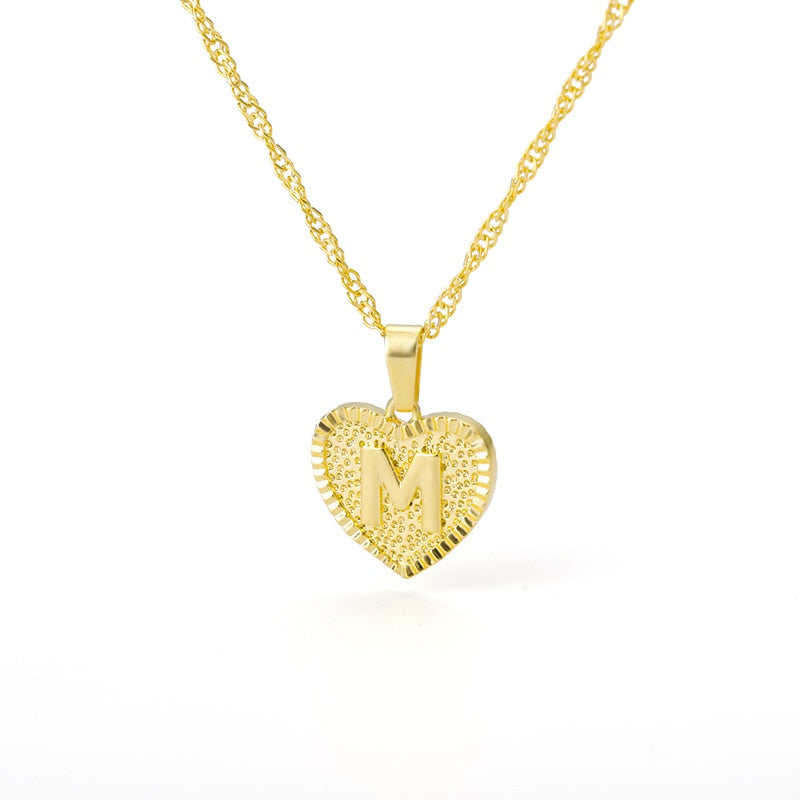 Initial Heart-Shaped Necklaces