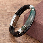 Large Stone Leather Bracelets