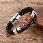 Stone Beaded Leather Bracelets