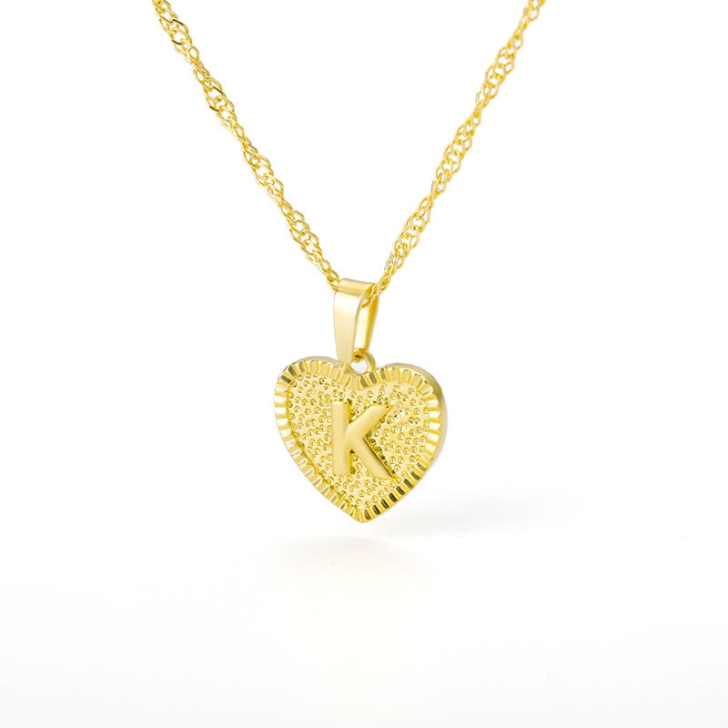 Initial Heart-Shaped Necklaces