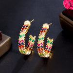 Multi-Color Baguette Zircon Earrings