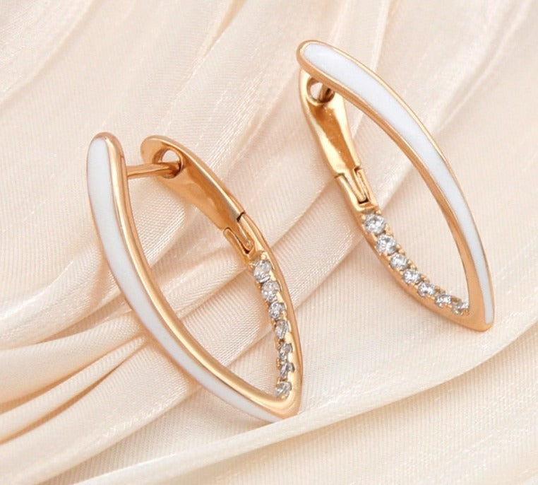 Oval Enamel Earrings