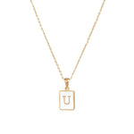 Mother-of-Pearl Tag Initial Necklace