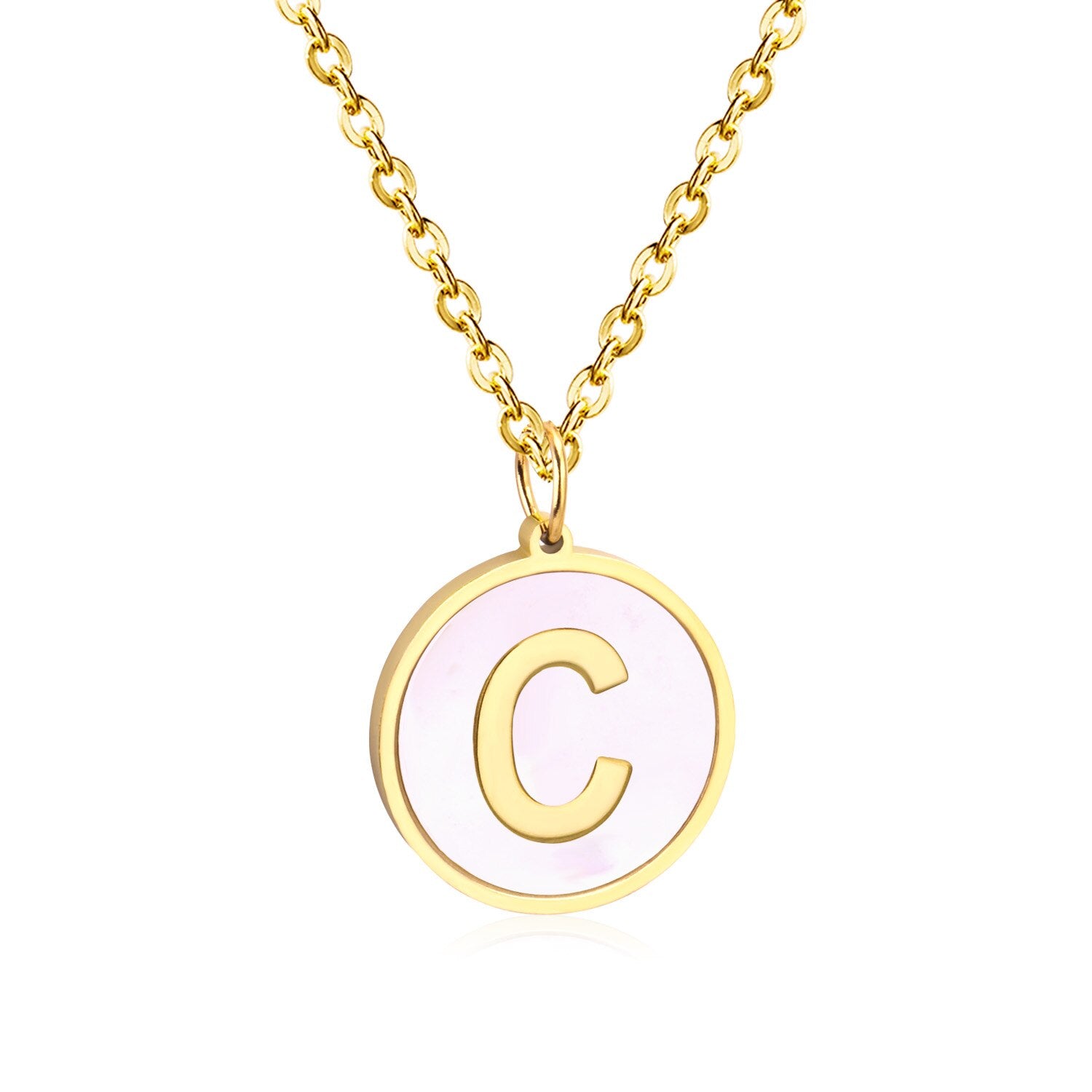 Shell Gold Initial Necklace