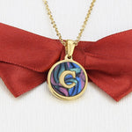 Gold Abalone Initial Necklace