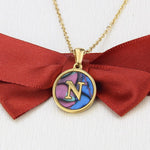 Gold Abalone Initial Necklace