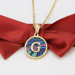 Gold Abalone Initial Necklace