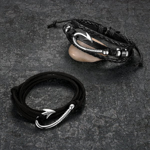 Fish Hook Leather Bracelet