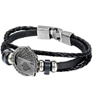 Vintage Playing Cards Leather Bracelet