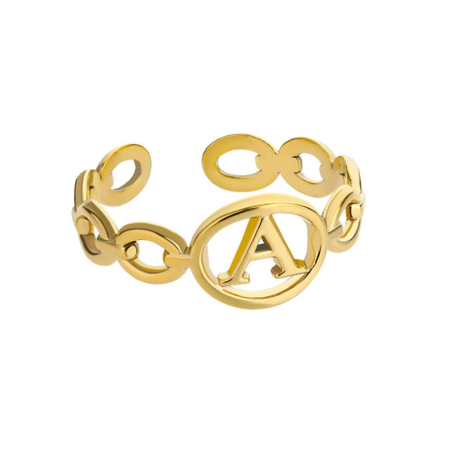 Gold Letter Ring