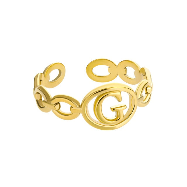 Gold Letter Ring