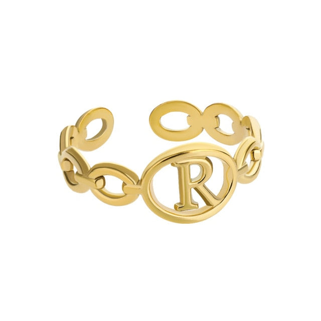 Gold Letter Ring