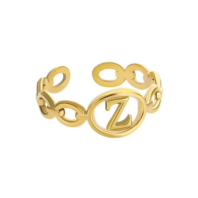 Gold Letter Ring