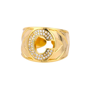 CZ Initial Letter Ring