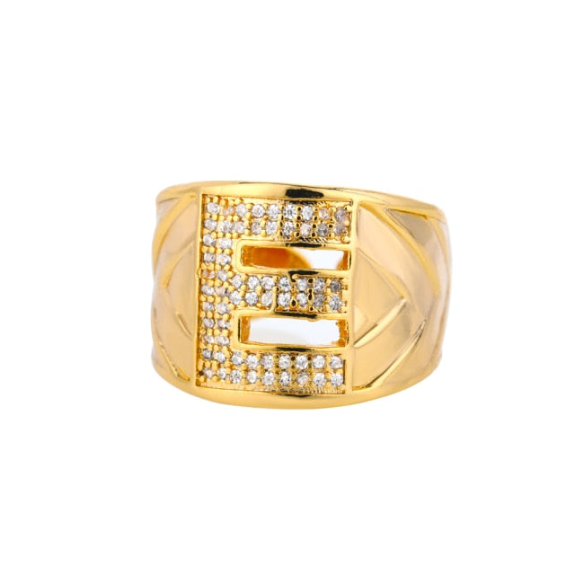 CZ Initial Letter Ring