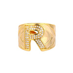 CZ Initial Letter Ring