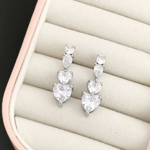 Hoop and Drop Heart  Earrings