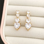 Hoop and Drop Heart  Earrings