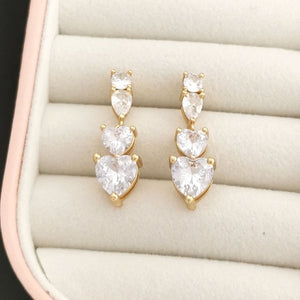 Hoop and Drop Heart  Earrings